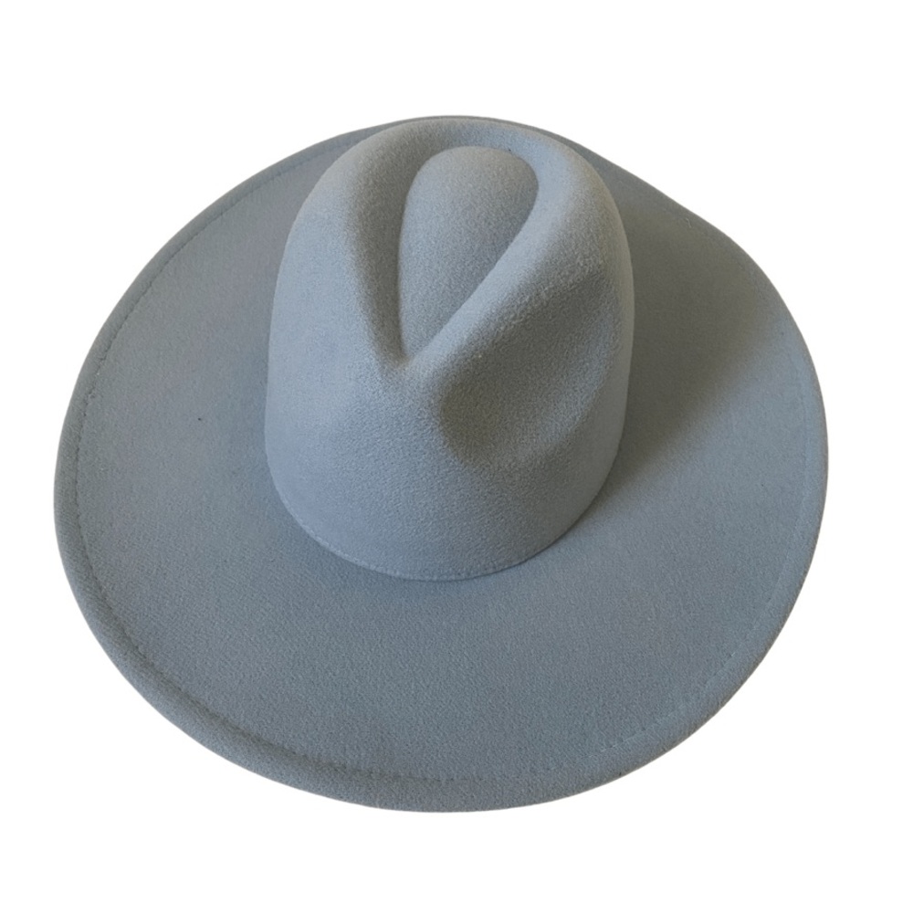 Blue Wide Brim Fedora Hat